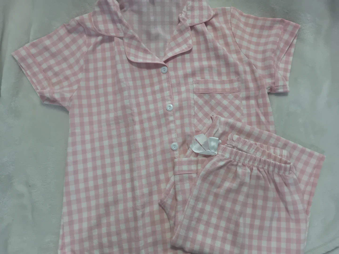 Pink Gingham Pajama Set