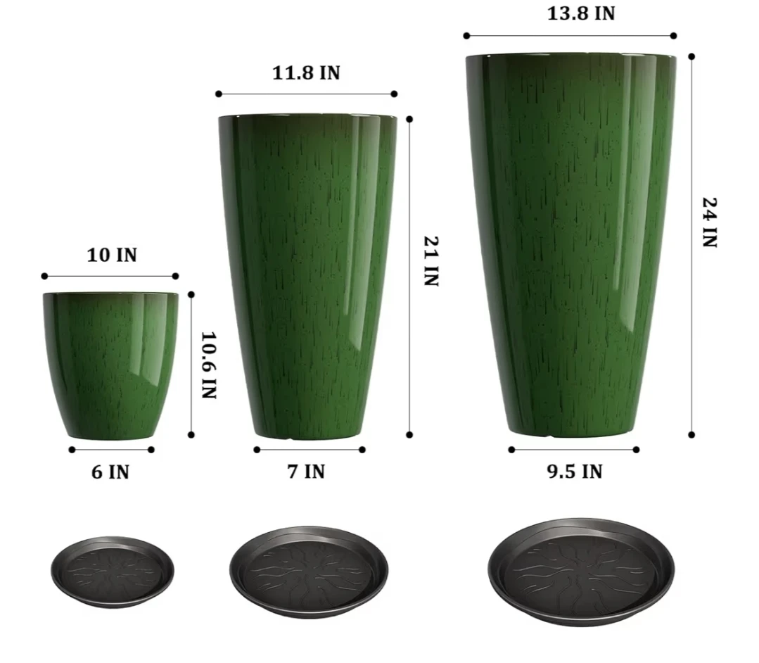 QCQHDU 24+21+10 inch Large Planter Set of 3 - photo 2