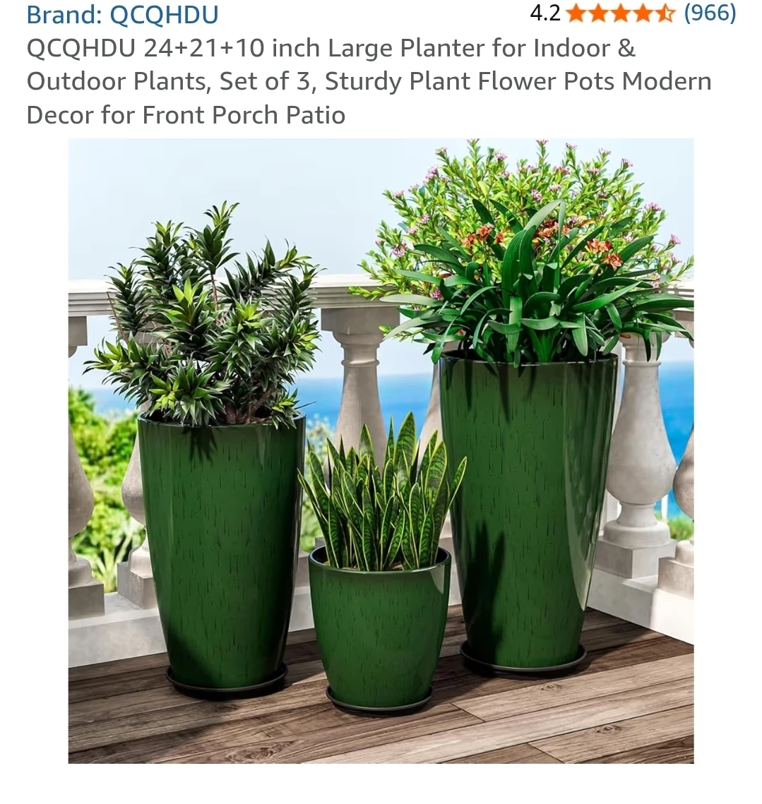 QCQHDU 24+21+10 inch Large Planter Set of 3 - photo 4