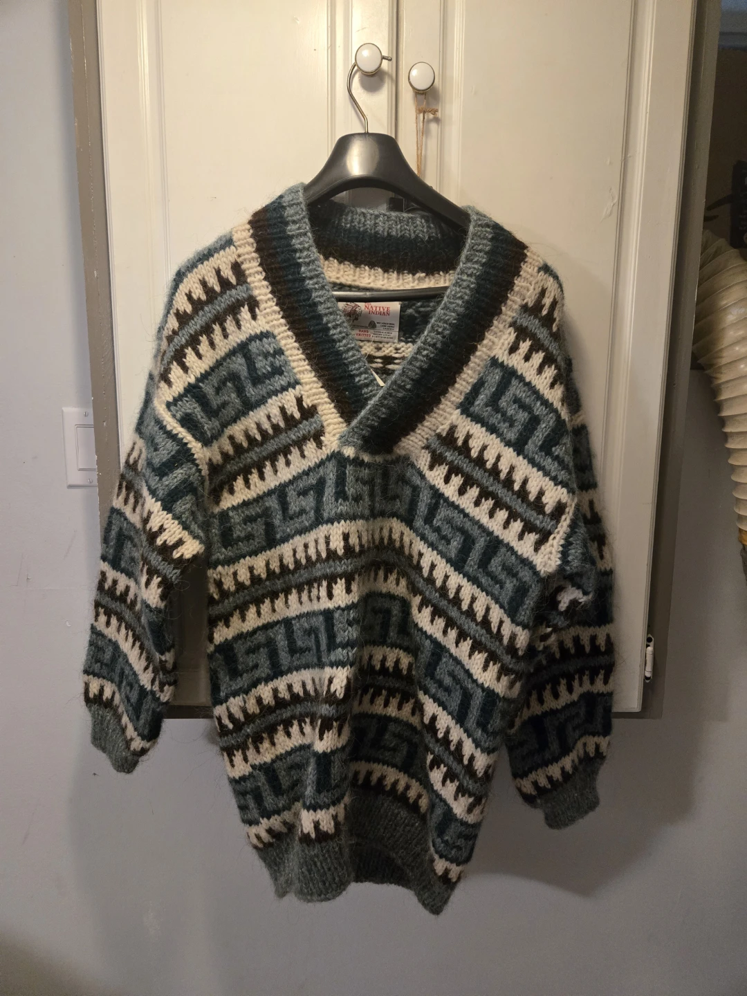 Native Indian V-Neck Sweater