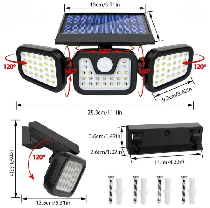 (BRAND NEW) Solar Powered Motion Sensor Security Light - photo 4