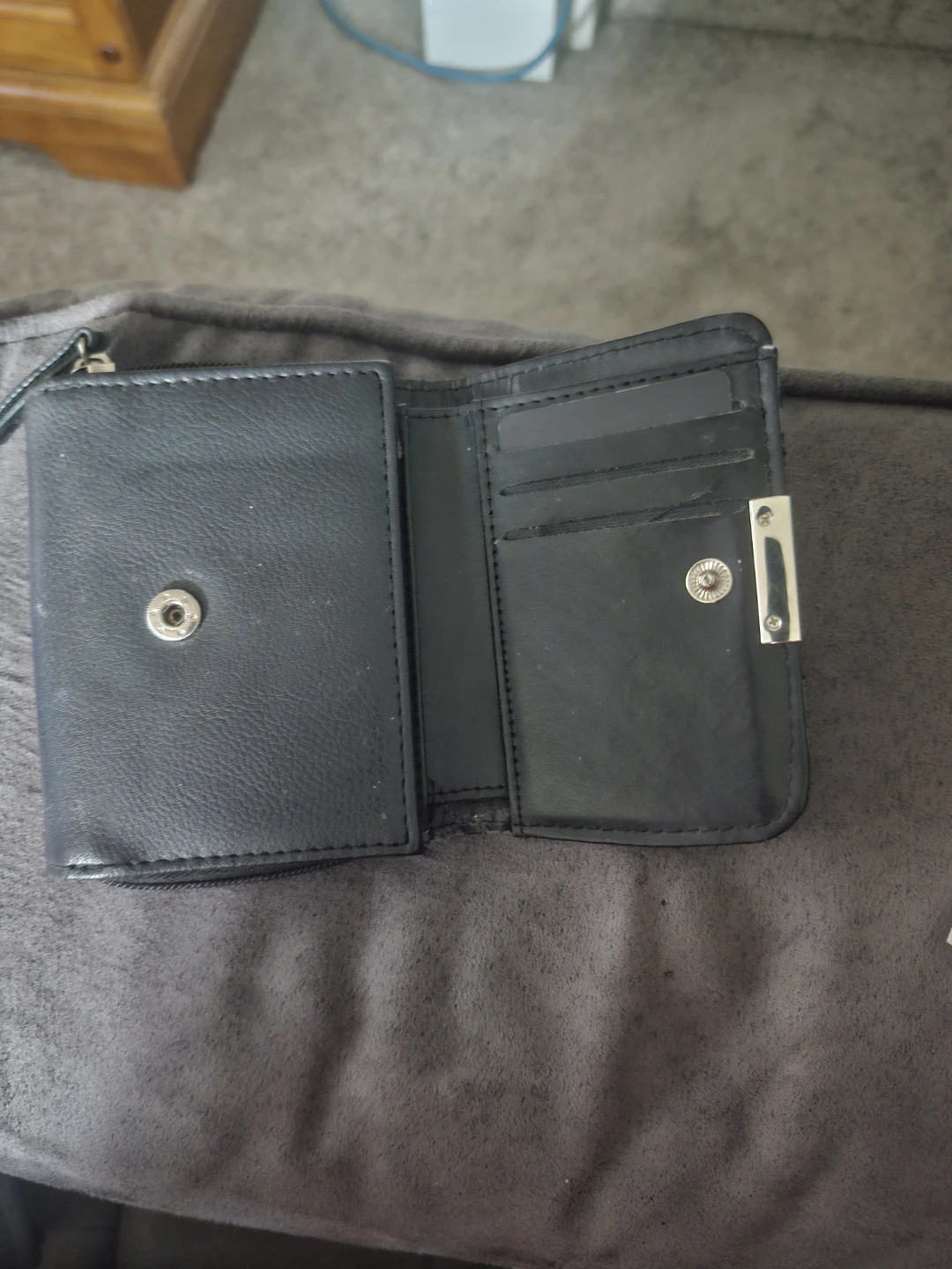 Black Faux Leather Snake Print Wallet - photo 2