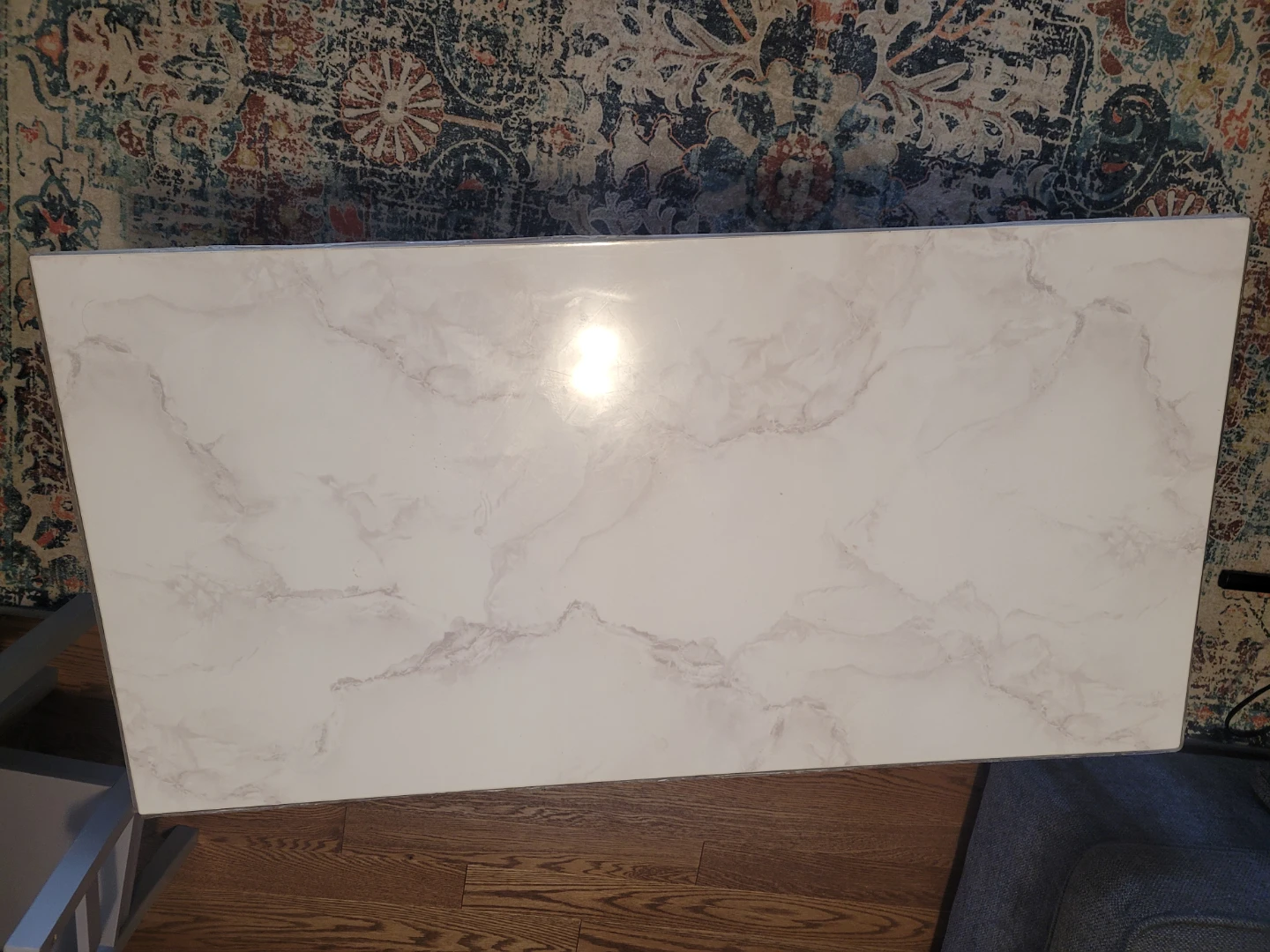 Modern Coffee Table with Marble-Look Top - photo 3