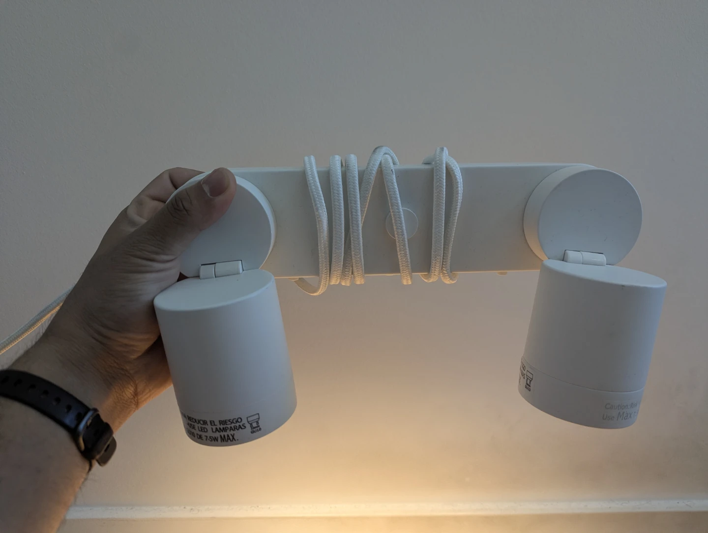 Ikea NYMÅNE White 2-Light Plug-in Wall/Vanity Mirror Lights - photo 3