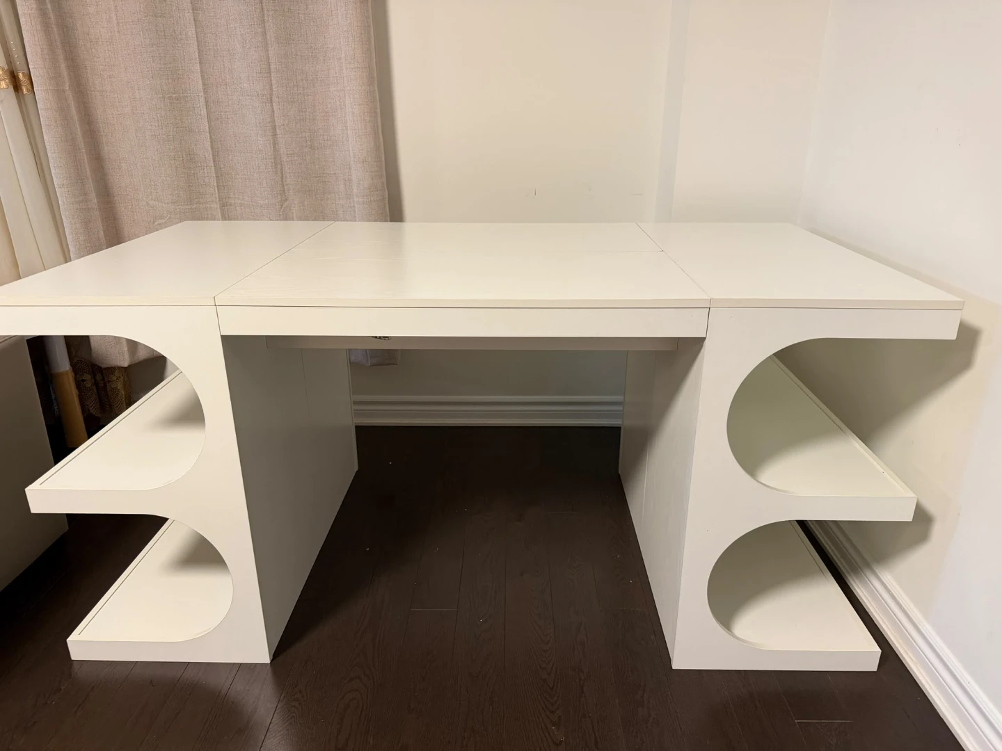 White Desk with Storage Shelves - photo 2