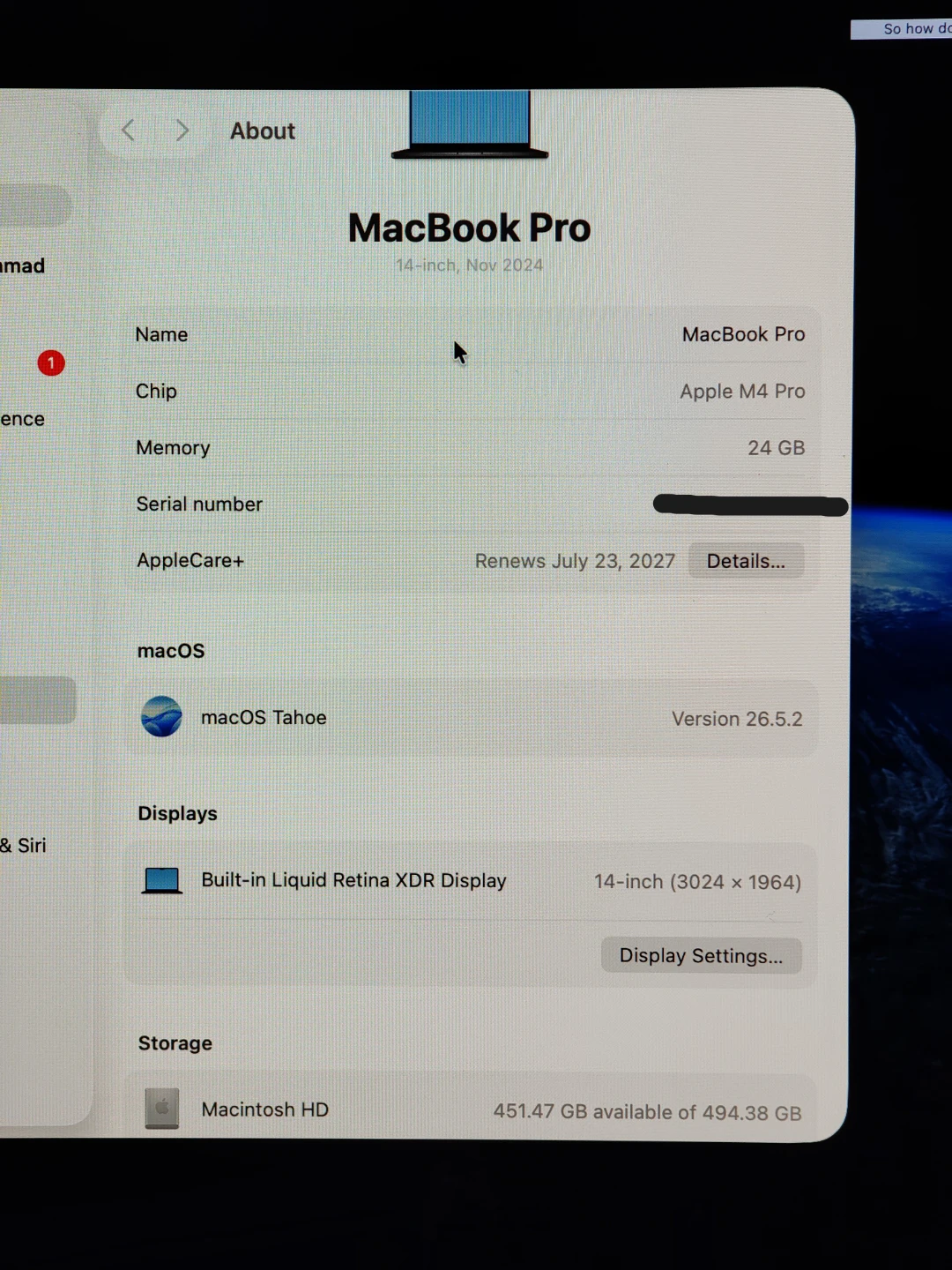 MacBook Pro 14" M4 Pro – 24GB RAM – AppleCare+ till July 2027 - photo 4