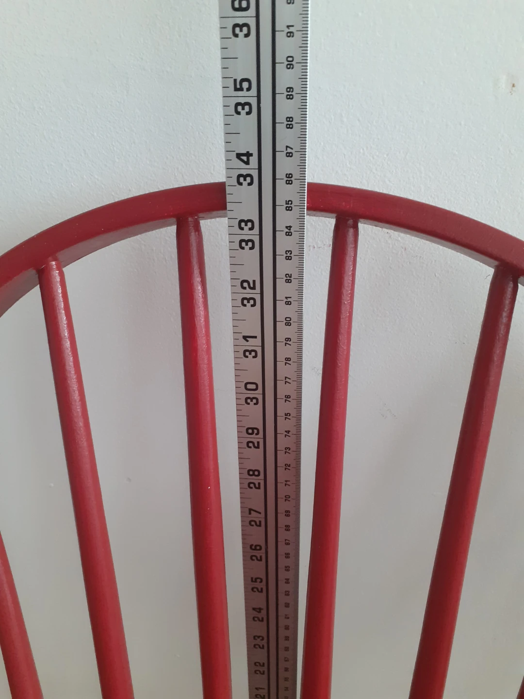 Set of 3 Red Wooden Chairs - photo 4