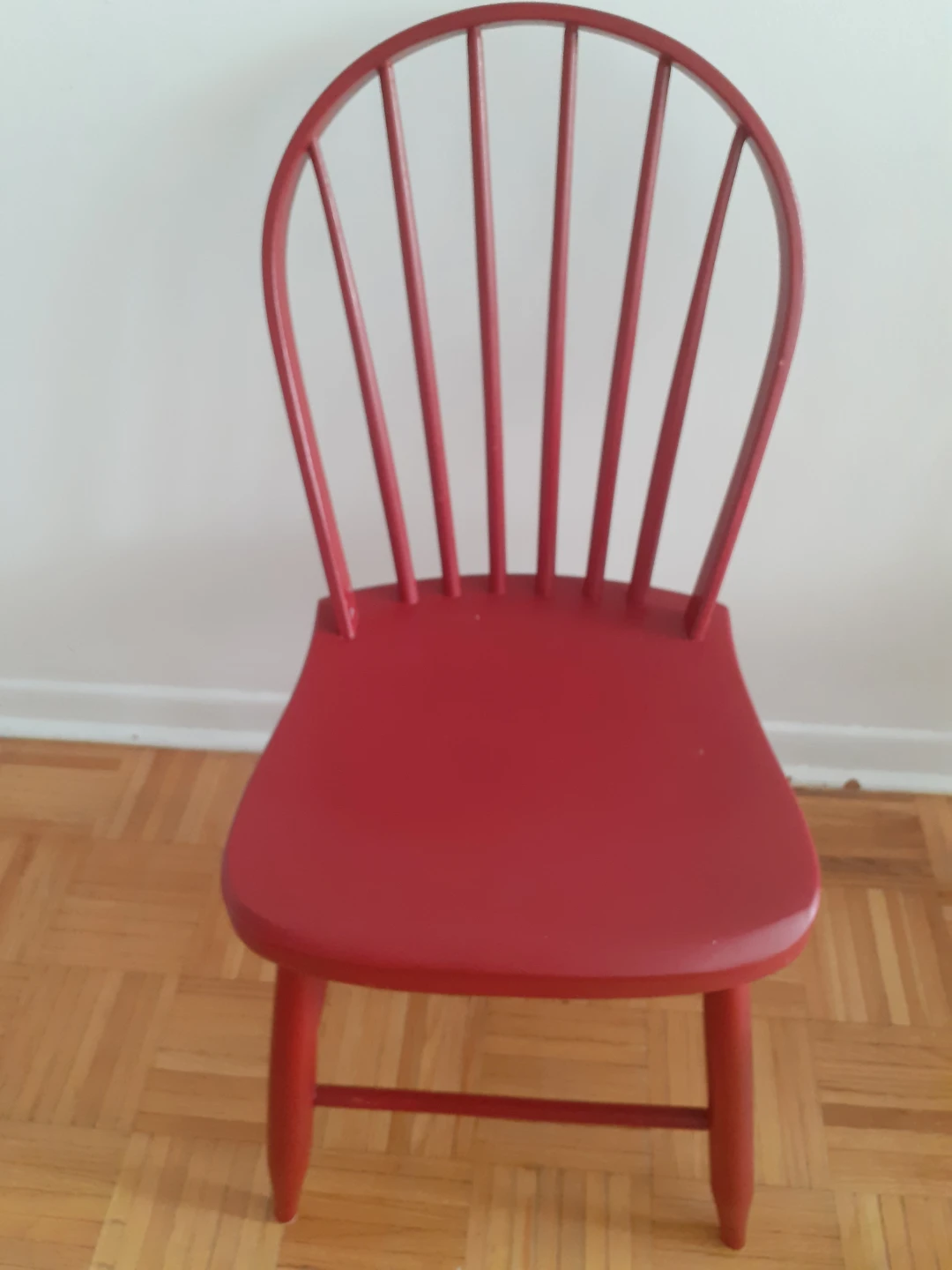Set of 3 Red Wooden Chairs - photo 5