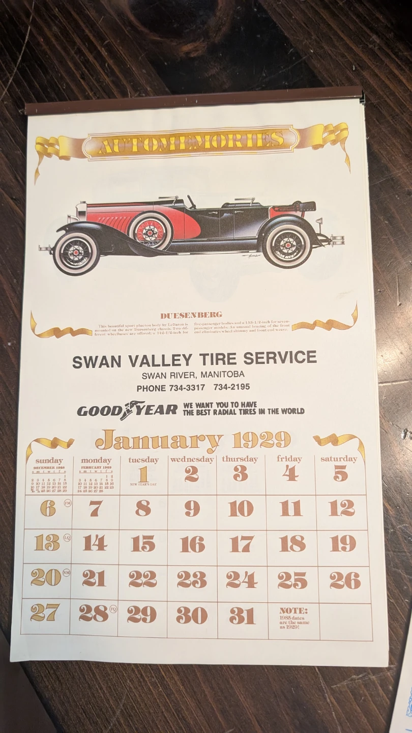 Automemories Calendars - date ranges of 1918-1931 - photo 3