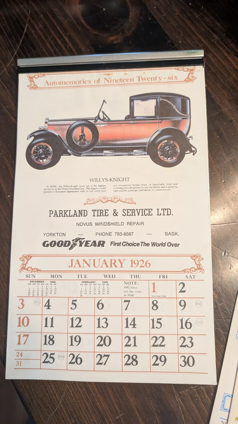 Automemories Calendars - date ranges of 1918-1931 - photo 5
