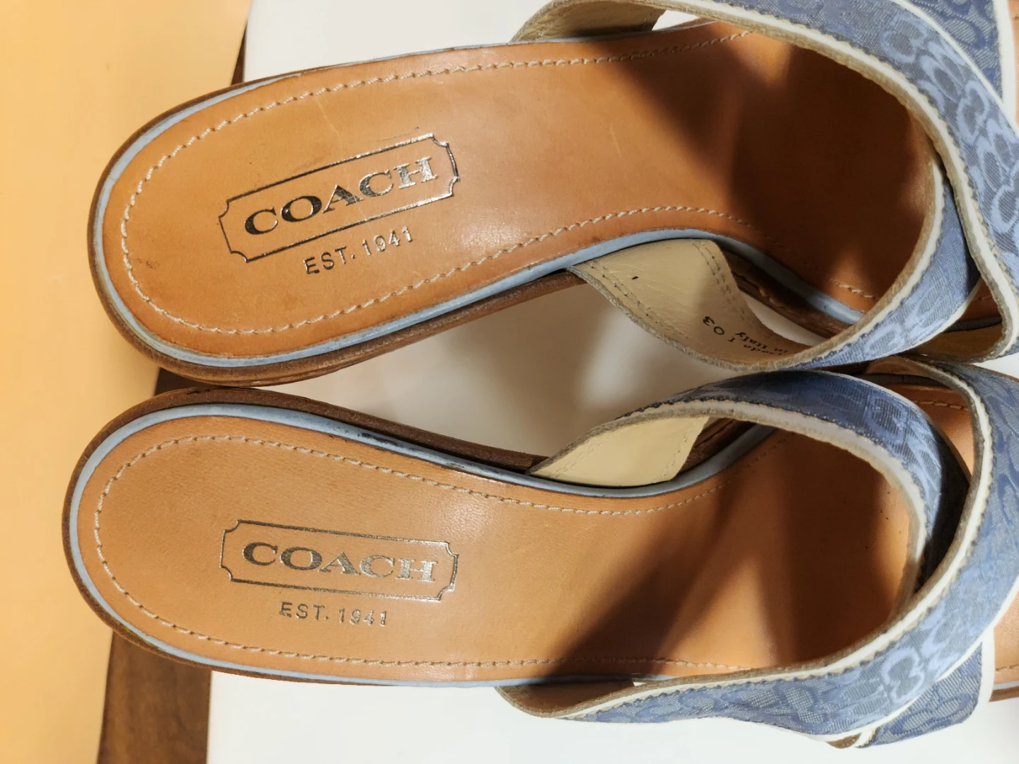 Coach Mule Heels - Blue Signature Print - photo 4