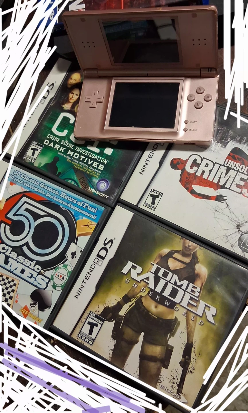 Nintendo DS Lite Pink Console with Games