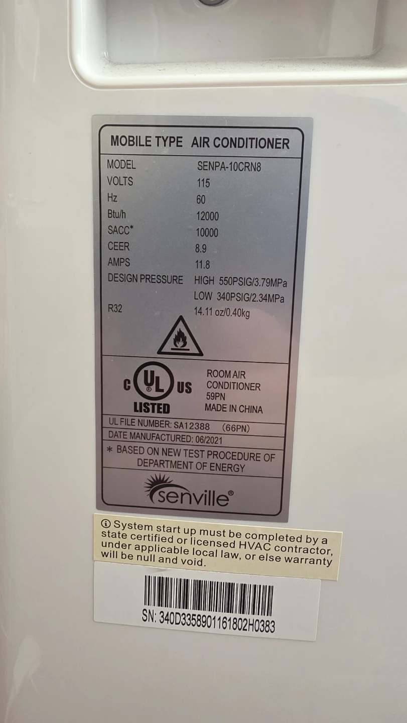 Senville Portable Air Conditioner 12000 BTU - photo 3