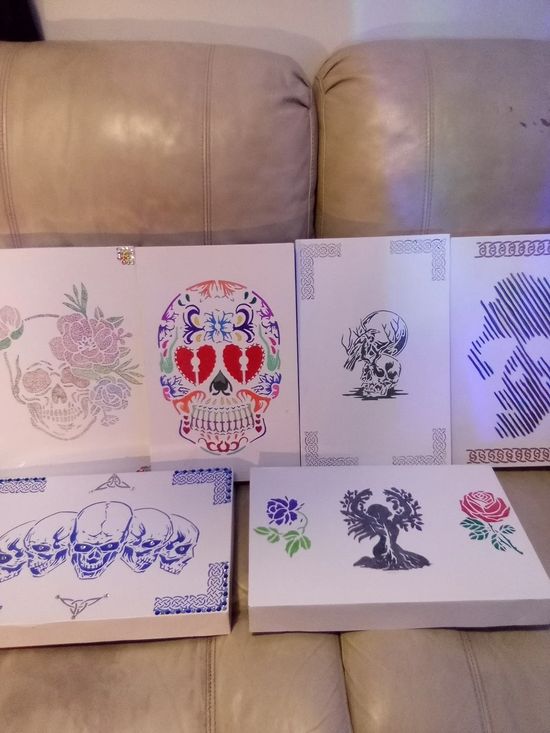 Set of 6 Decorative Skull Art gift boxes - photo 2