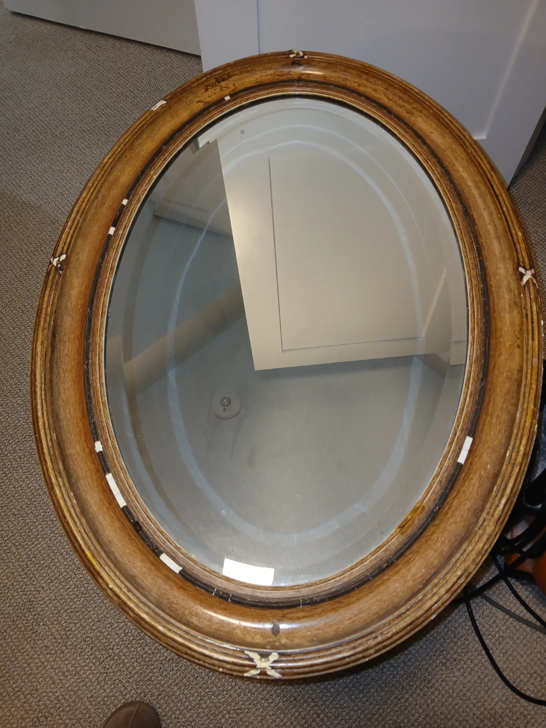 Oval Wood Frame Mirror