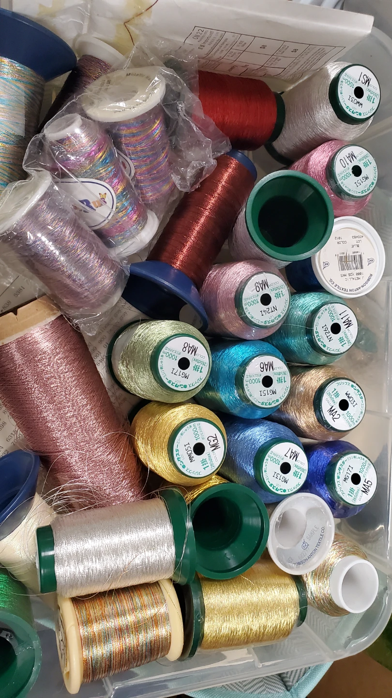 Mixed Spools of Embroidery Thread