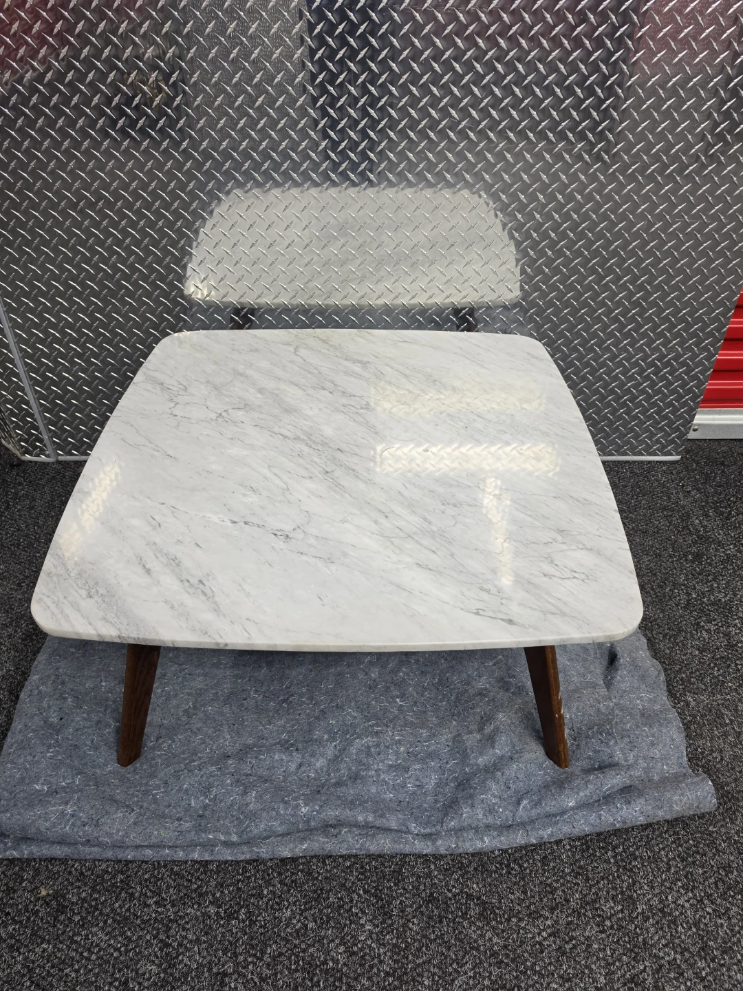 Marble Top Coffee Table with Wood Legs - photo 2