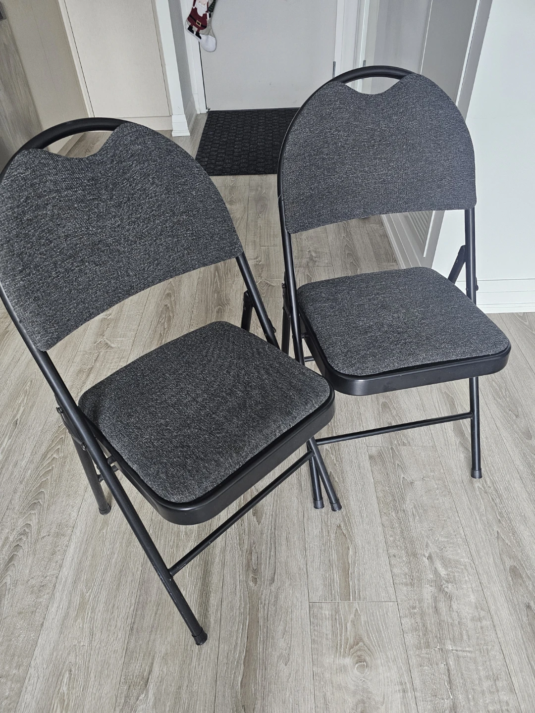Set of 2 Grey Folding Chairs