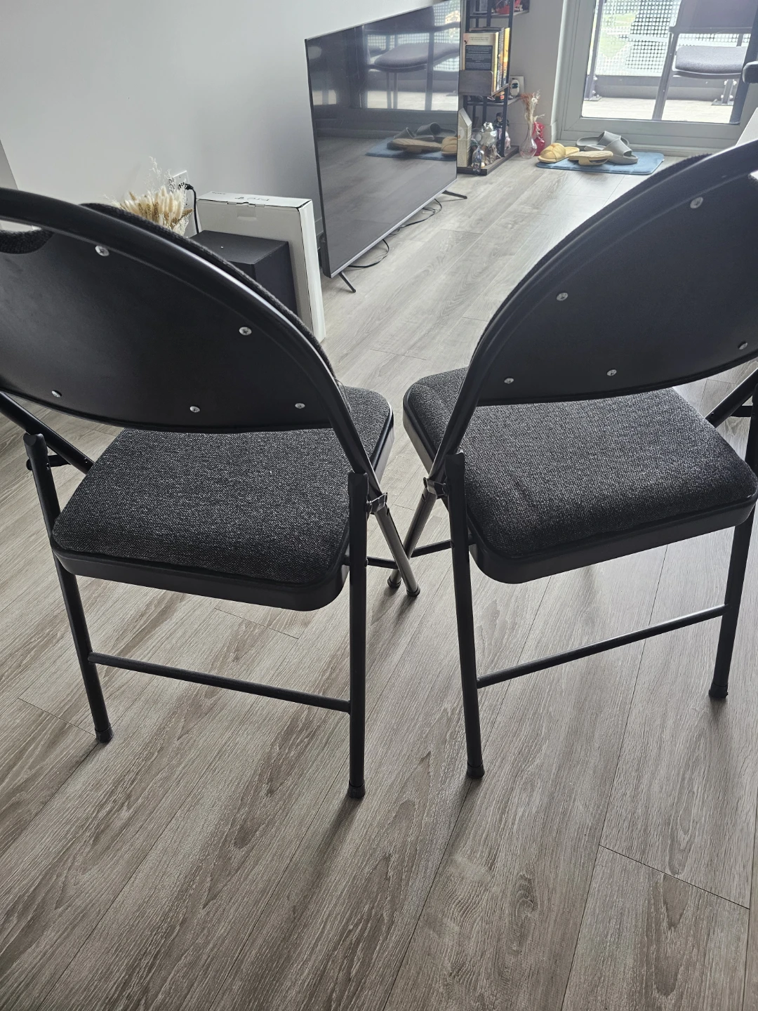 Set of 2 Grey Folding Chairs - photo 3