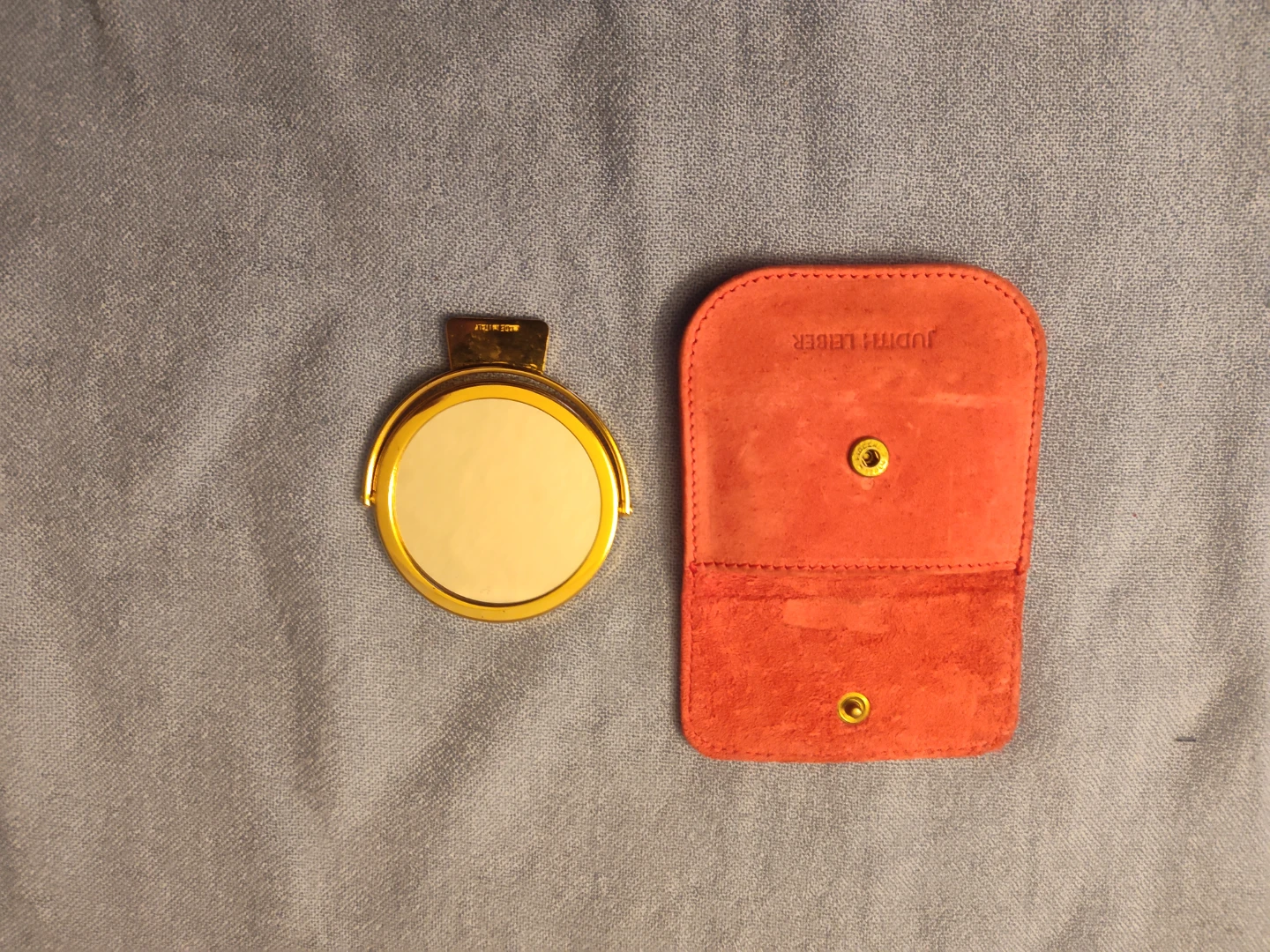 Judith Leiber Gold Tone Compact Mirror