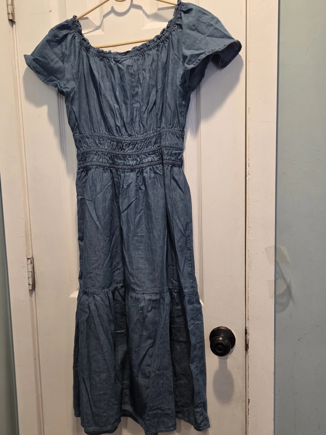 GAP Kids Denim Off-the-Shoulder Dress - photo 2