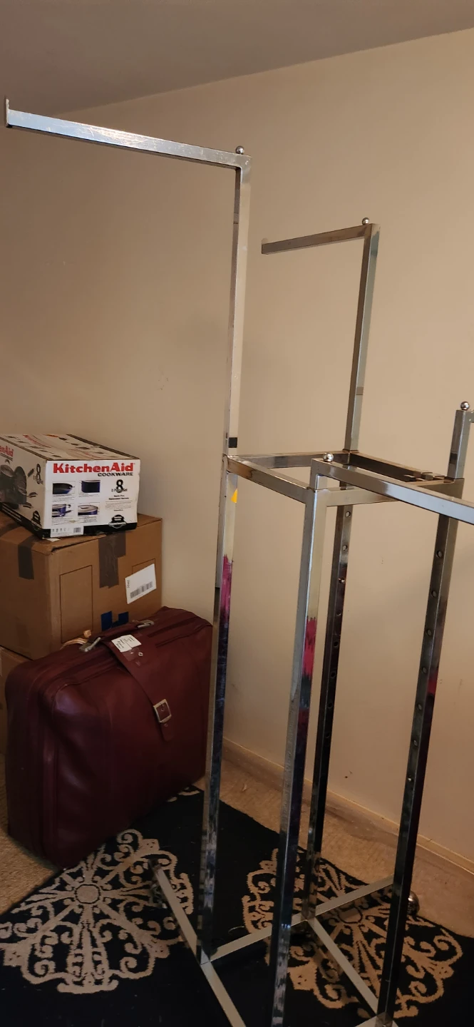 Chrome Metal Garment Rack Display Stand - photo 2