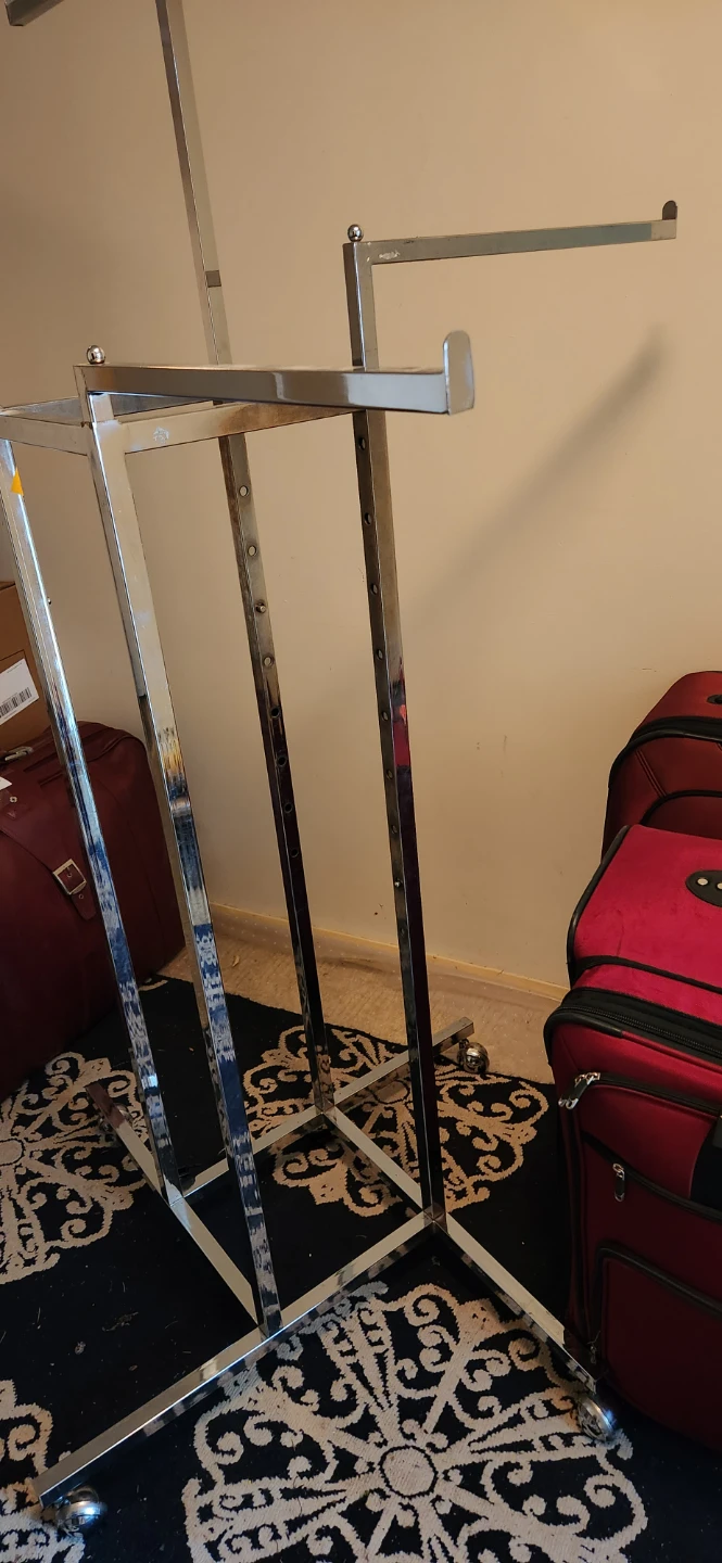 Chrome Metal Garment Rack Display Stand - photo 3