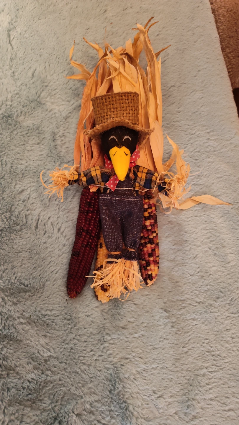 Decorative Corn Husk Crow Figurine - photo 2