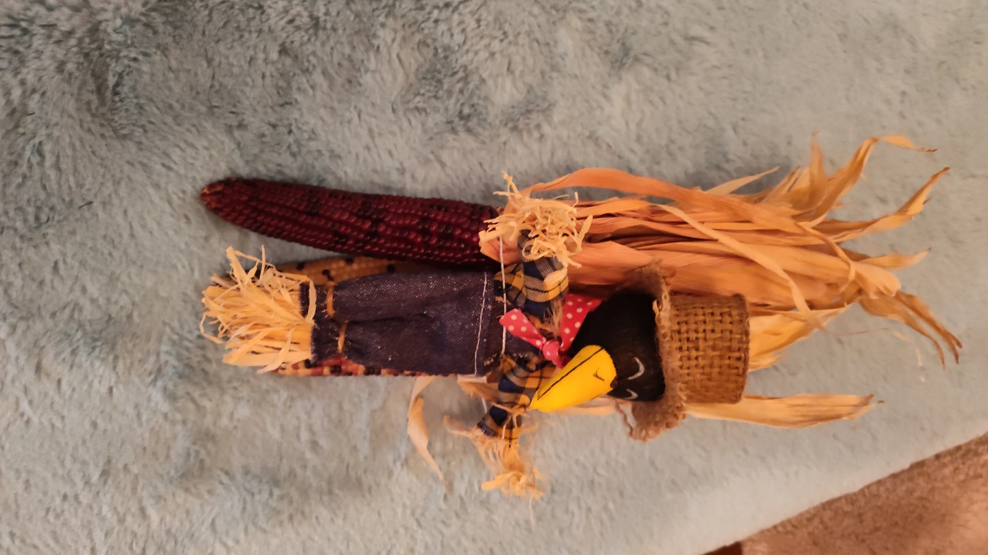 Decorative Corn Husk Crow Figurine - photo 3