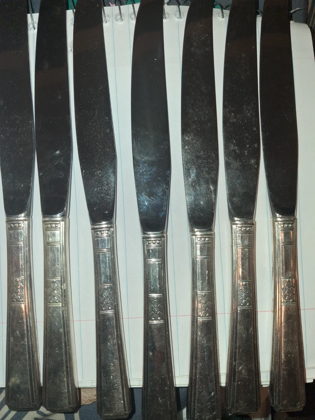 Set of 7 Silver Plated Dinner Knives
