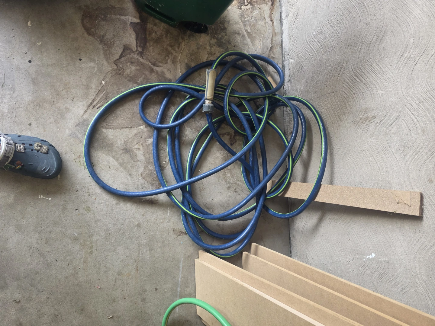 Blue and Green Garden Hose