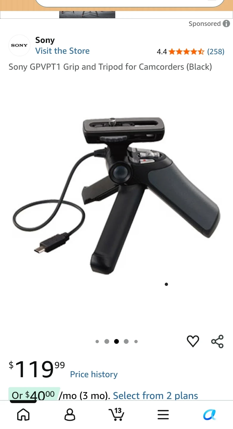 Sony GP-VPT1 Grip and Tripod for Camcorders (Black)