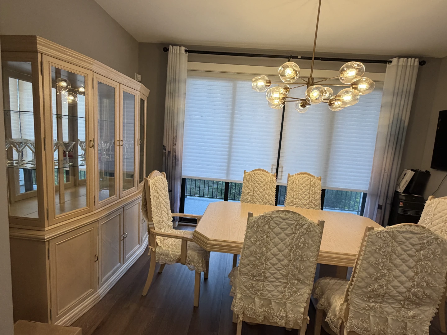 Dining Table and Chairs Set with Hutch - photo 2