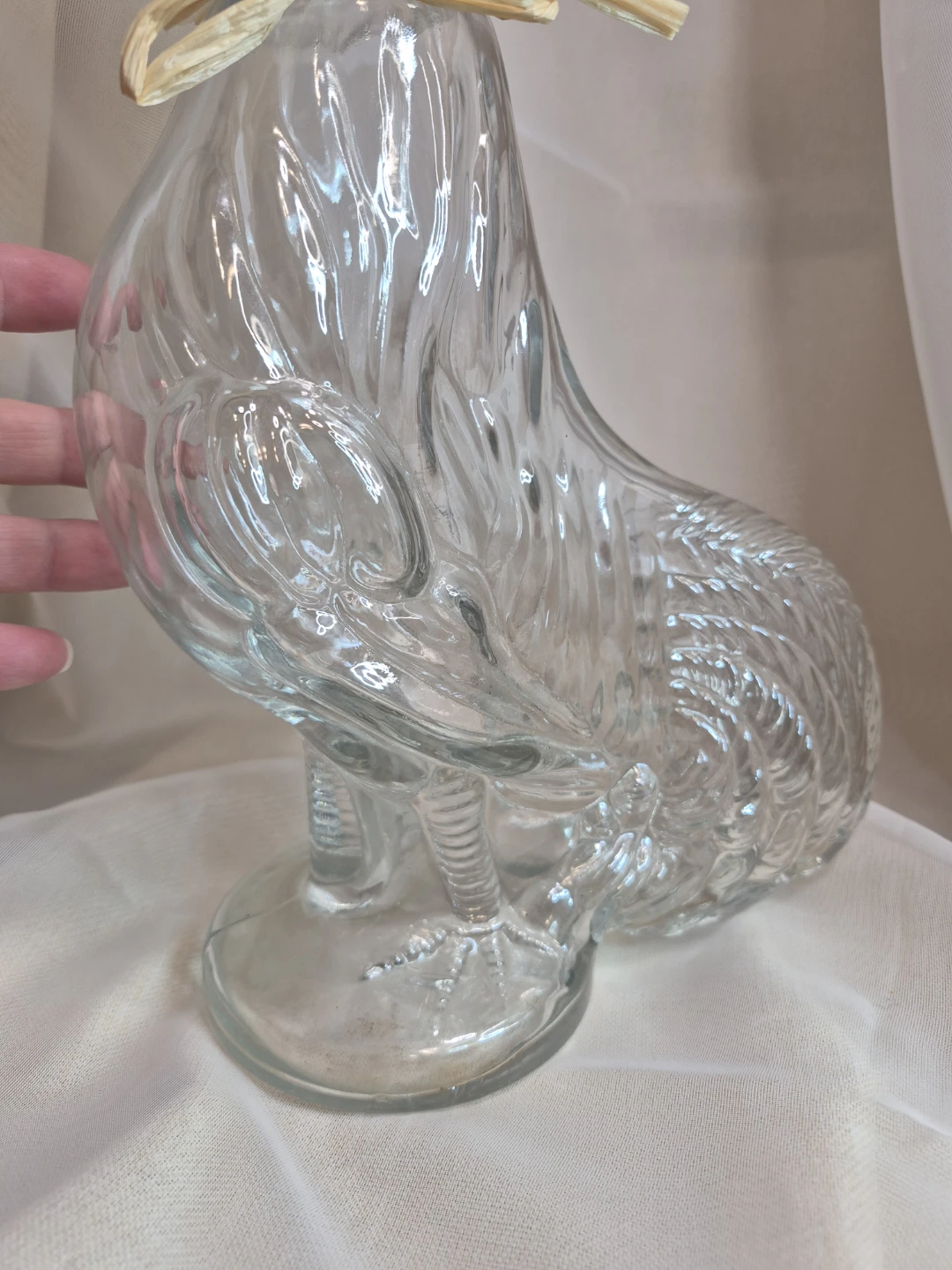 Beautiful Vintage Glass Rooster Decanter Bottle... - photo 5