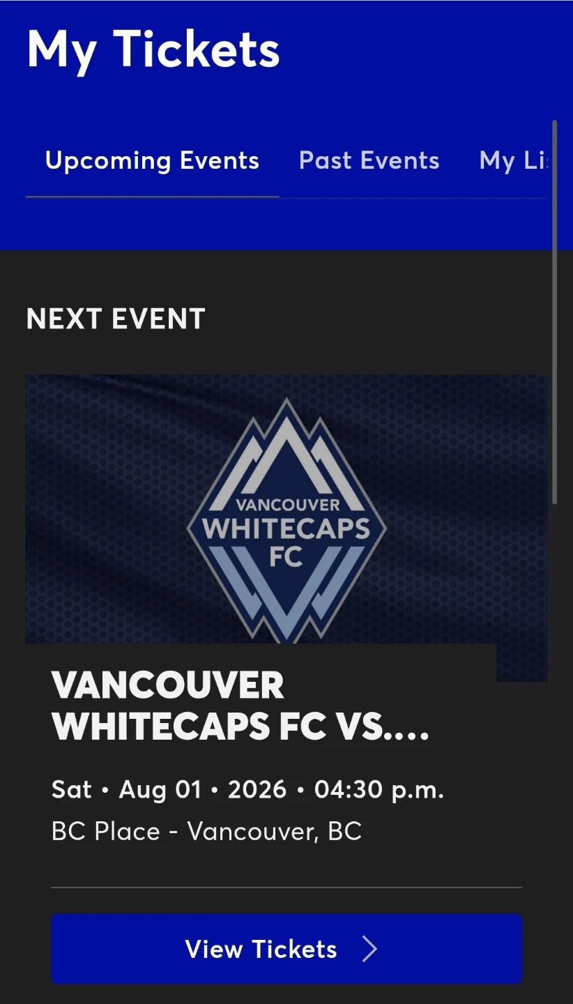 Whitecaps vs LAFC Pitchside Seat - Aug 1st