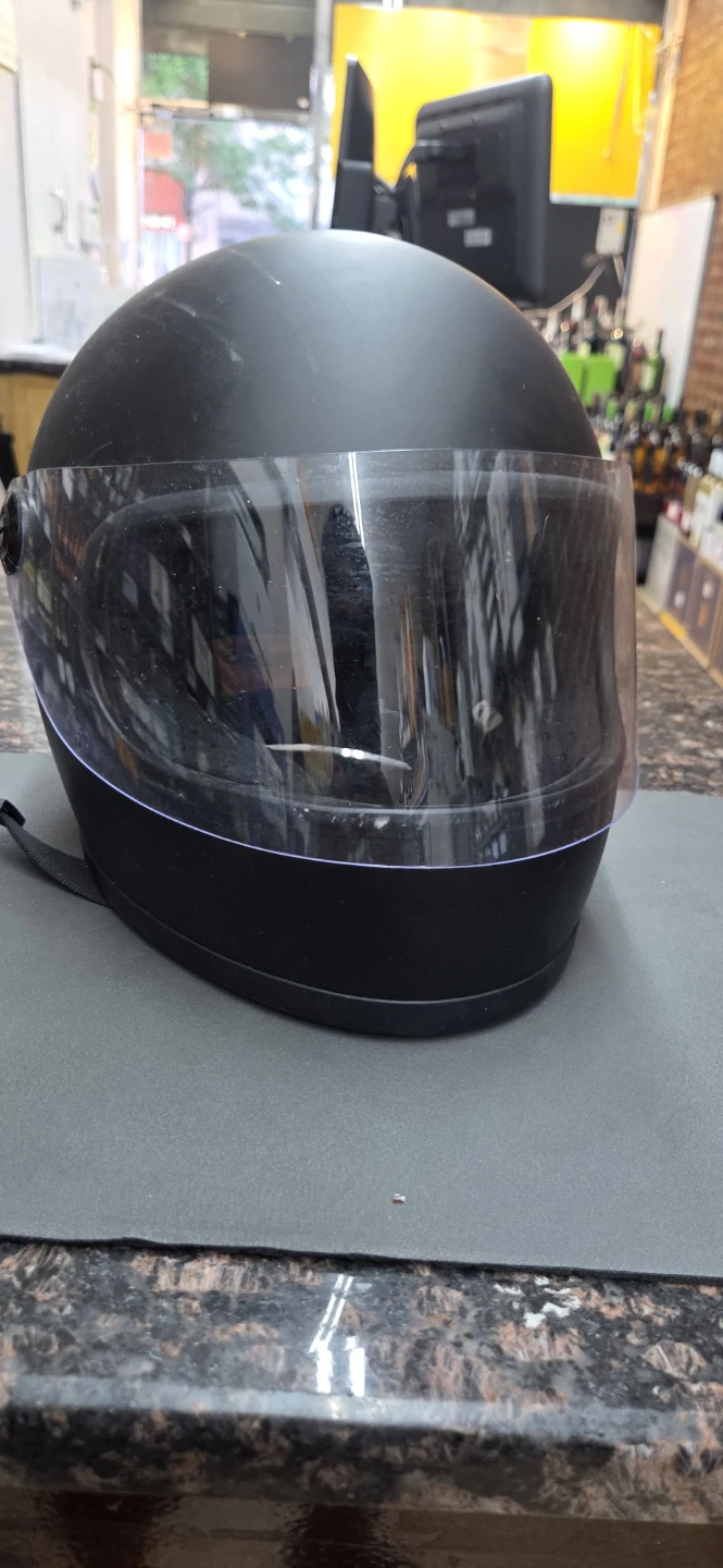 Black Biltwell Motorcycle Helmet with Clear Visor - Size Medium - photo 2