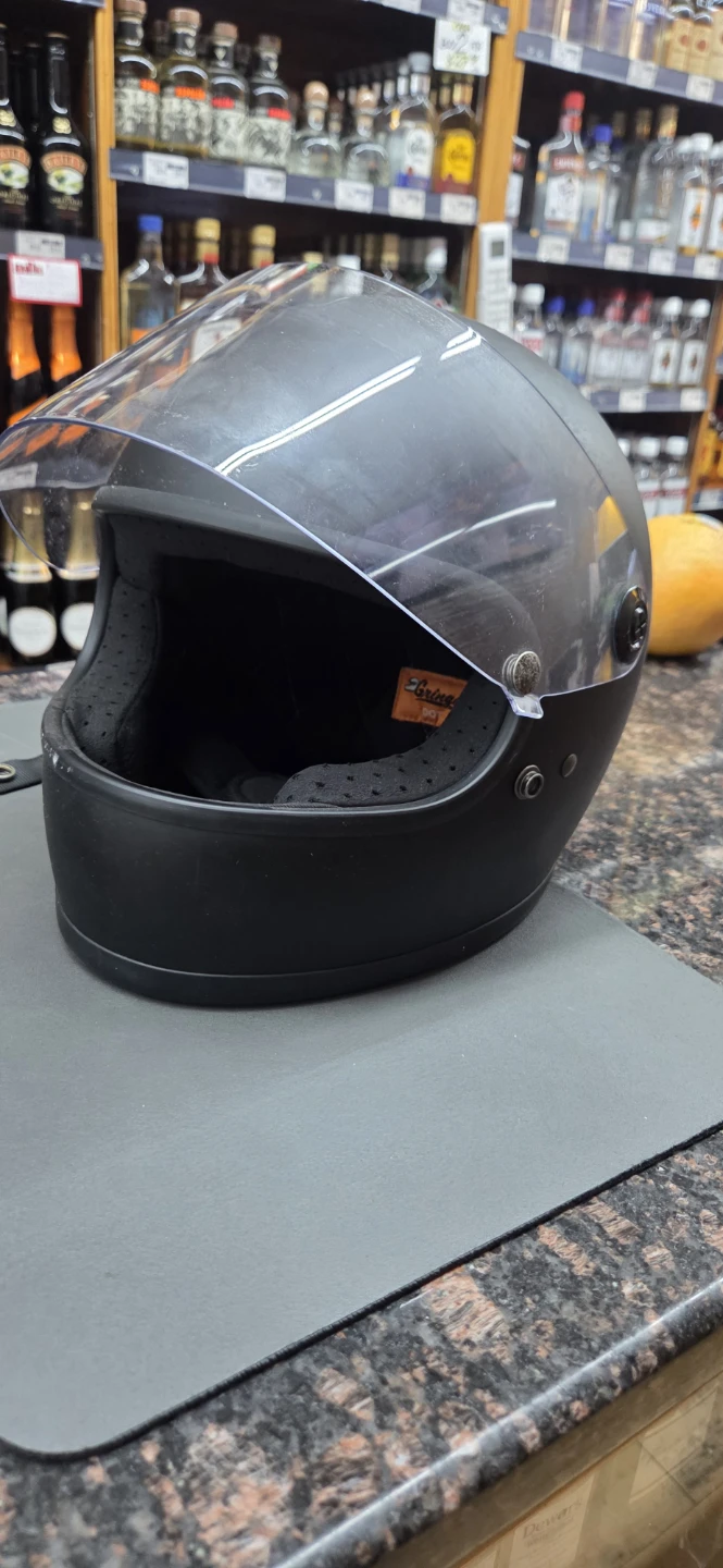 Black Biltwell Motorcycle Helmet with Clear Visor - Size Medium - photo 3