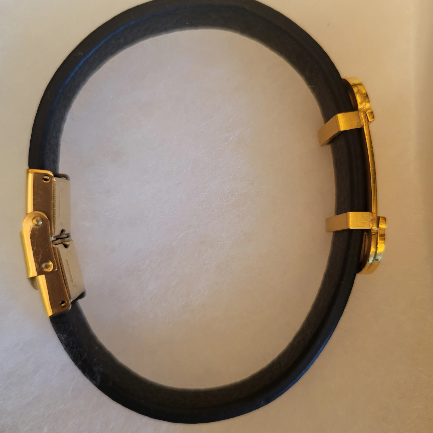 Black Leather Gancini Bracelet - photo 3