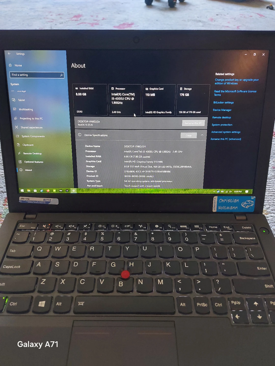Lenovo ThinkPad Laptop with Intel Core i5