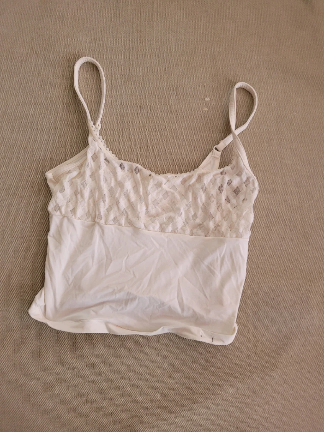 White Lace Trim Camisole Top