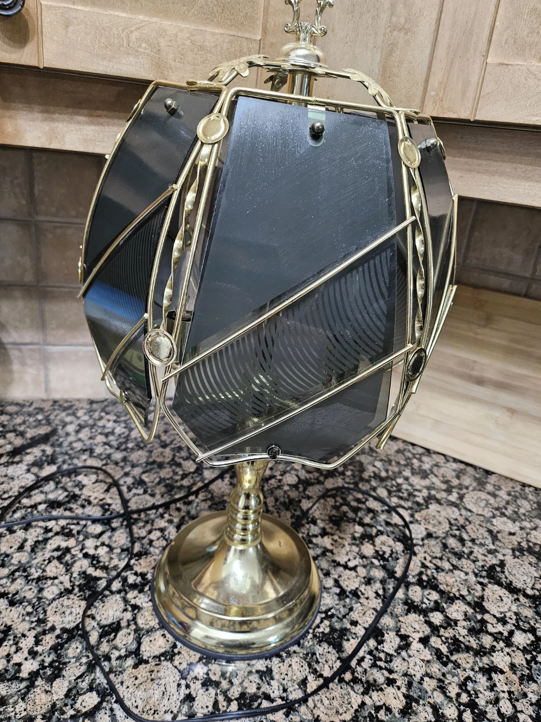 Vintage Table Lamp with Gold Accents