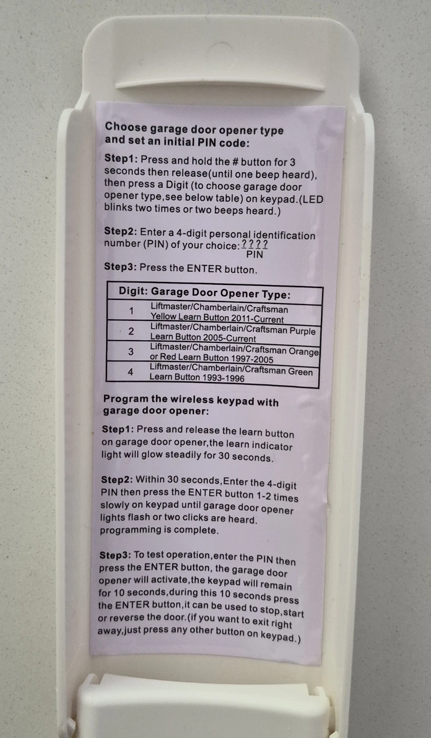Garage Door Opener Keypad - photo 2