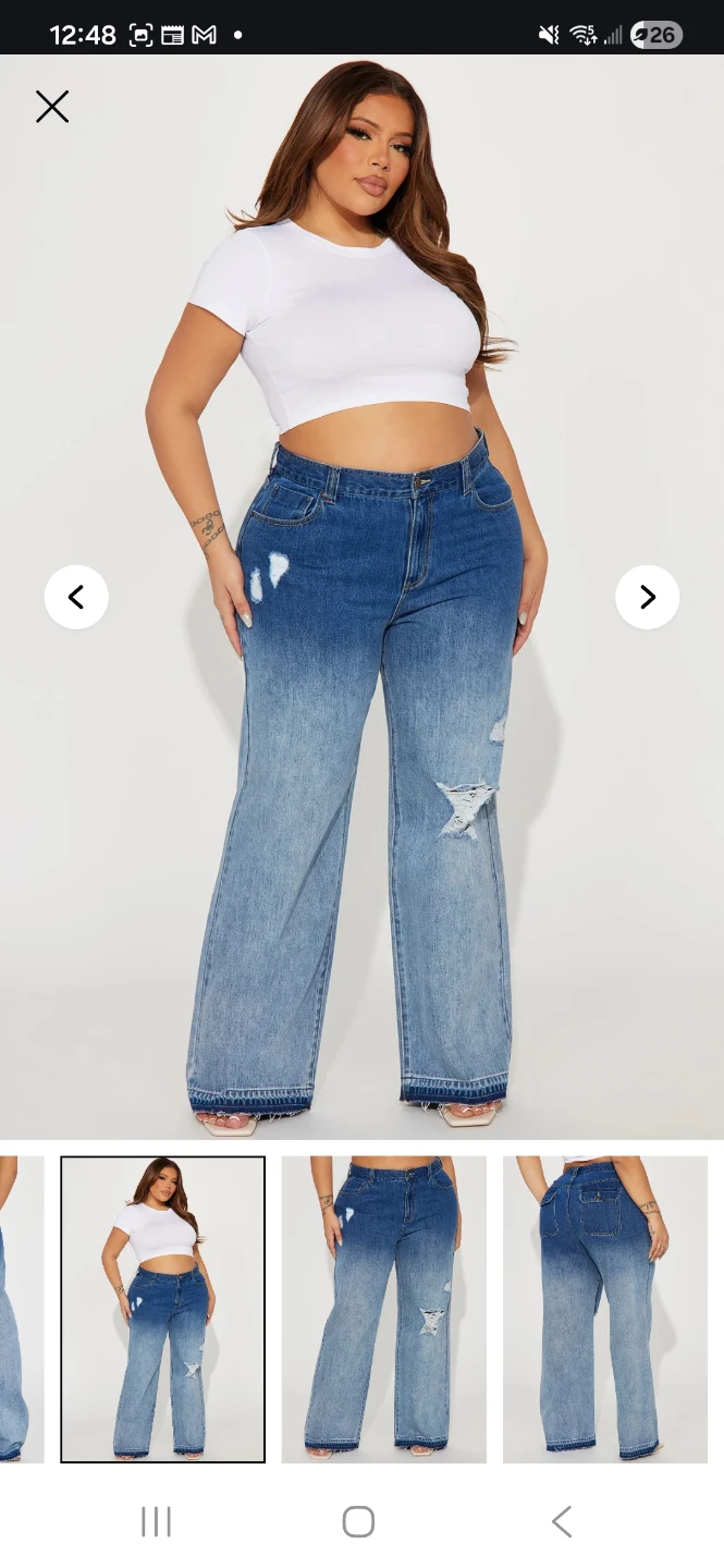 Fashion Nova Women's Baggy Jeans Size 14P Medium Wash - photo 4
