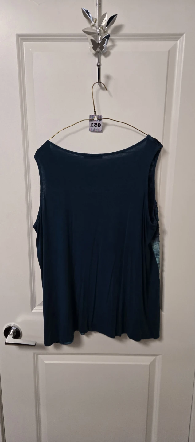 2X Teal Blue Textured Tank Top - photo 2