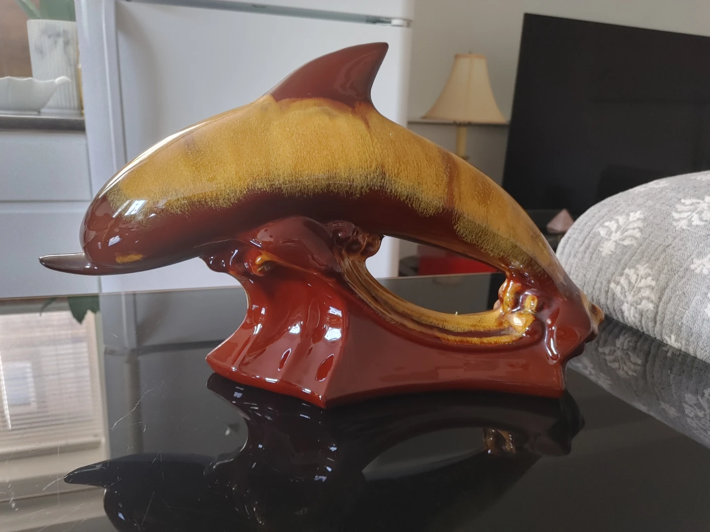 Ceramic Dolphin Wave Figurine - photo 2