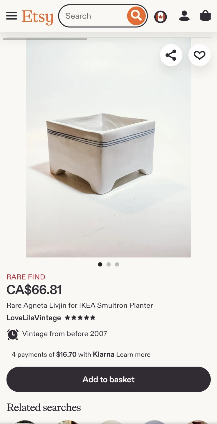 Rare Agneta Livjin -IKEA SMULTRON Planters (price per planter) - photo 5