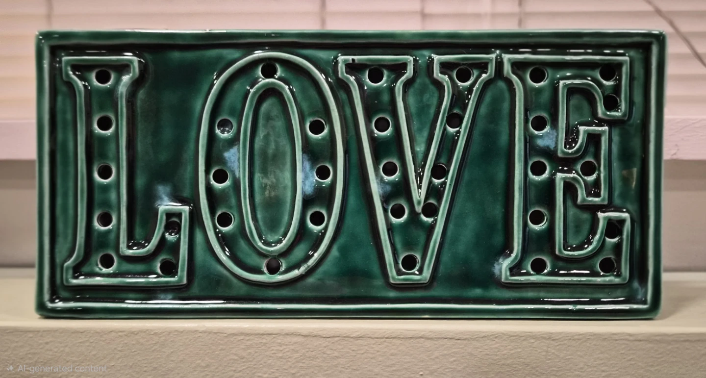 Green Ceramic LOVE Sign
