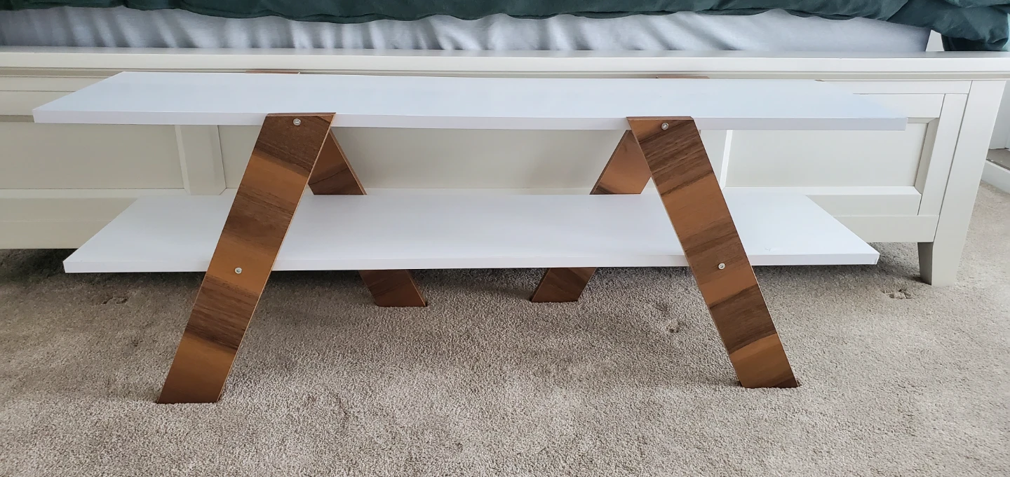 White TV stand with Wood Legs - photo 3