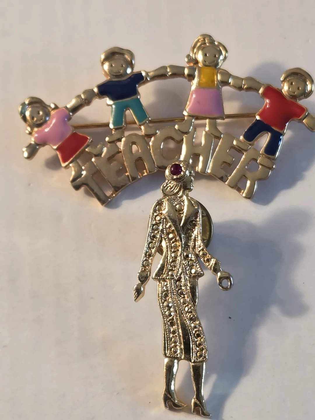 Teacher and Children Brooch Set