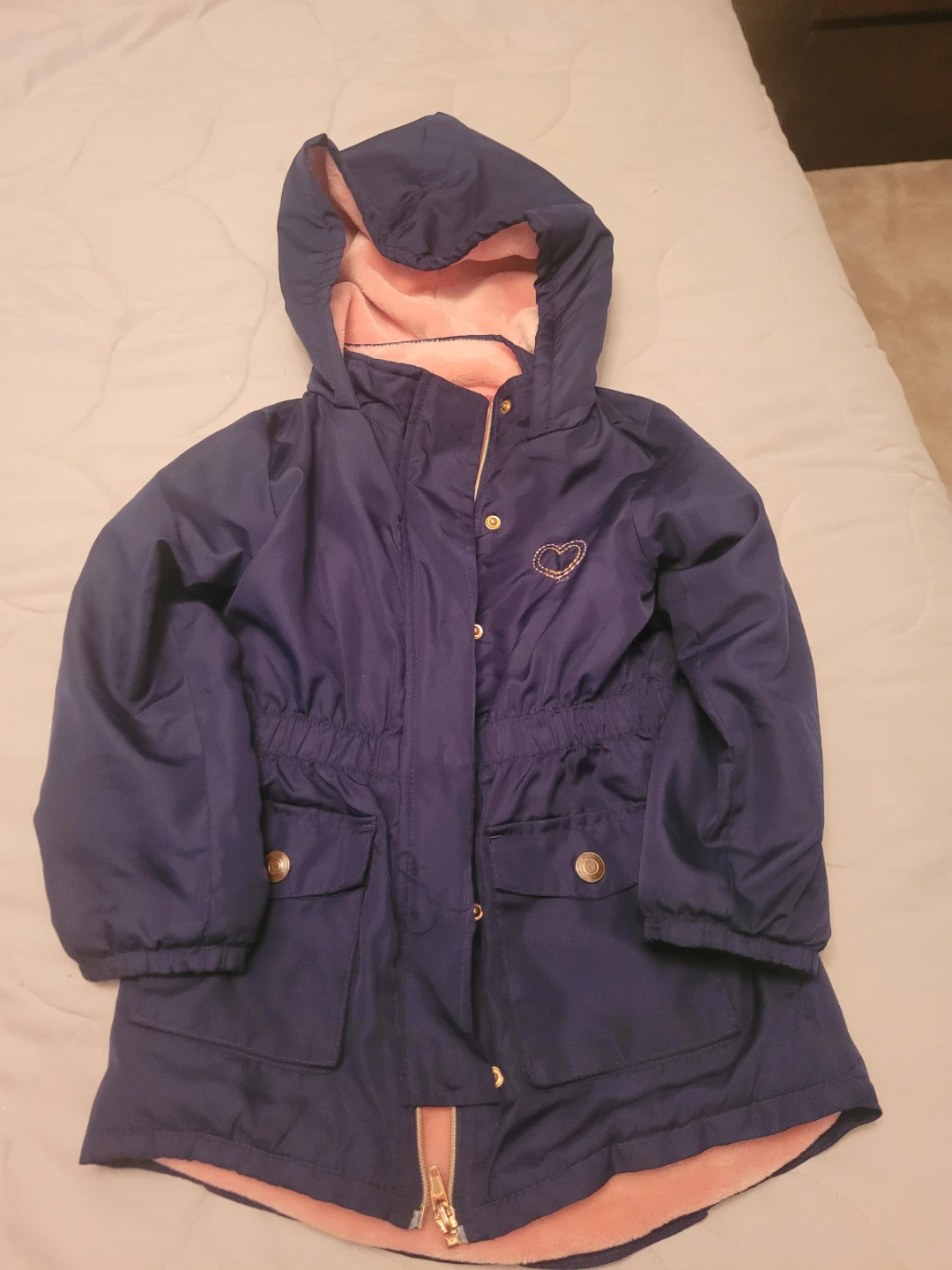 Girls' Navy & Pink Fleece Lined Fall/Spring Jacket Size 5
